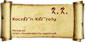 Koczán Károly névjegykártya