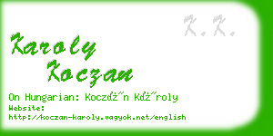 karoly koczan business card